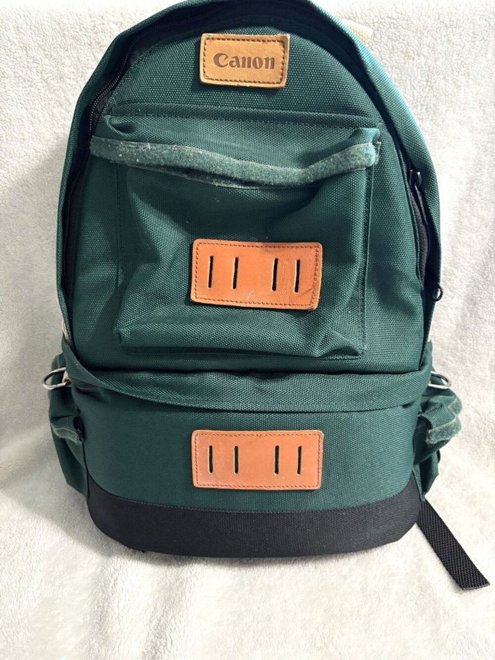Vintage Canon Professional Photographer Camera Backpack Forest Green Canvas 2
